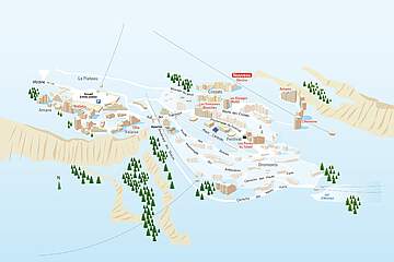 mapa resortu - nové ubytování Avoriaz - mapa resortu - nové ubytování