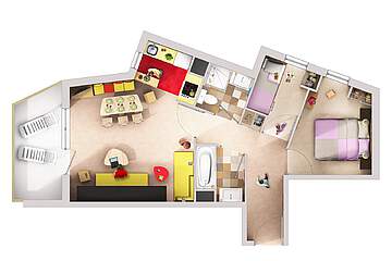 Rezidence Électra - plánek apartmánu T7